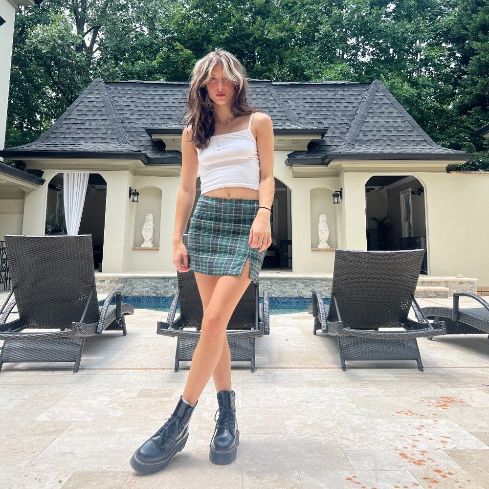 Green Plaid Kids Target Skirt